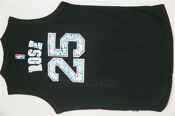 Camiseta Diamonds Editon New York Knicks Derrick Rose #25 Negro